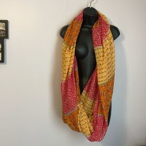 Lauren’s by LJL Designs Patchwork Striped Floral Boho Infinity Scarf